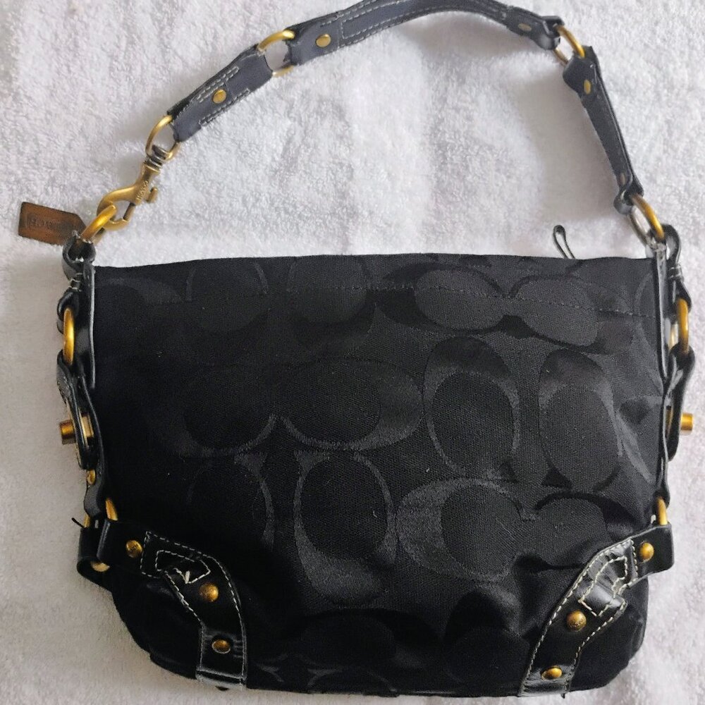 Vintage Coach Black Hobo Shoulder Bag